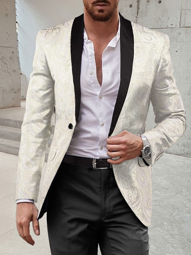 Men's Standard Fit Single Breasted One-button 2 Pieces Disco Suits