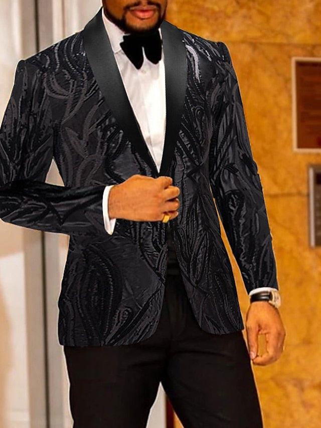 Men's Party Single Breasted One-button 2 Pieces Sequin Tuxedos Suits