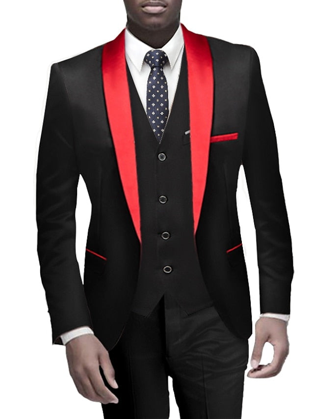 Men's Standard Fit Single Breasted One-button 3 Pieces Wedding Suits