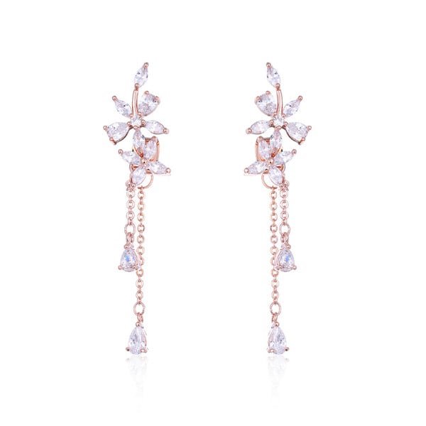 Charming Rhinestone/Tassels Drop Earrings
