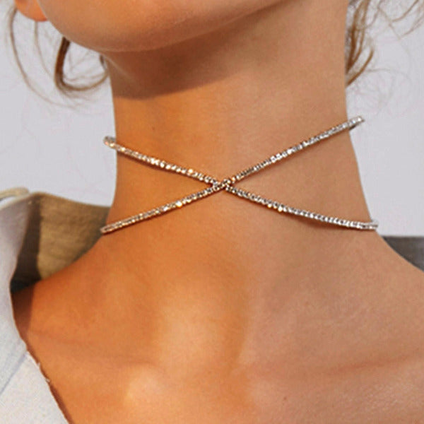 Chic Round Rhinestone Collar Necklace