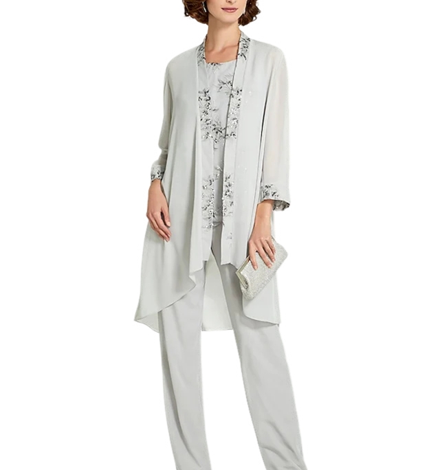 Chiffon Mother of the Bride Pantsuits with Jacket