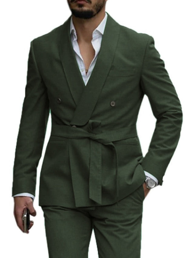 Men's Tailored Fit Single Breasted One-button 2 Pieces Wedding Suits