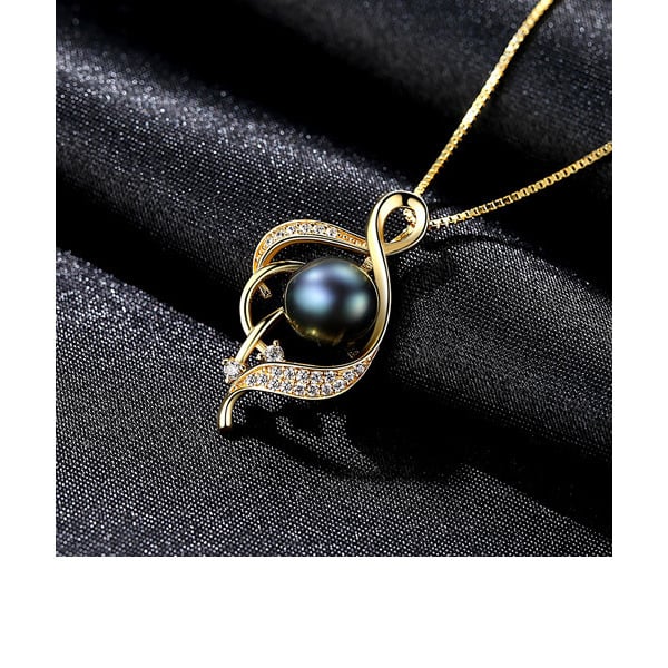 Elegant S925 Sliver Irregular Pearl Pendant Necklaces