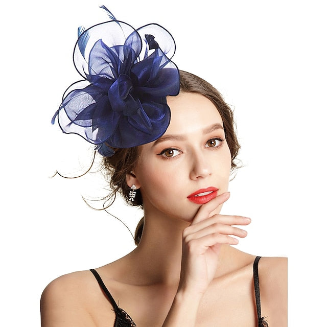 Fascinators Headpiece Tulle Tea Party Horse Race Ladies Day Elegant Retro With Feather