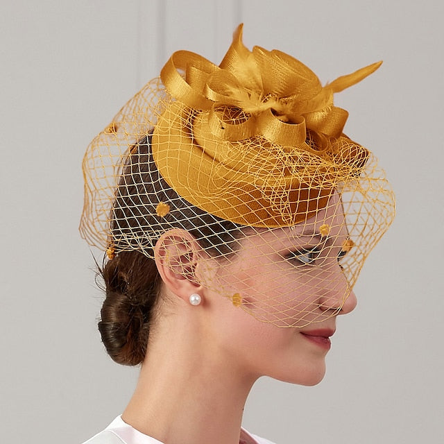 Fascinators Net Wedding Horse Race With Flower Feather Headpiece