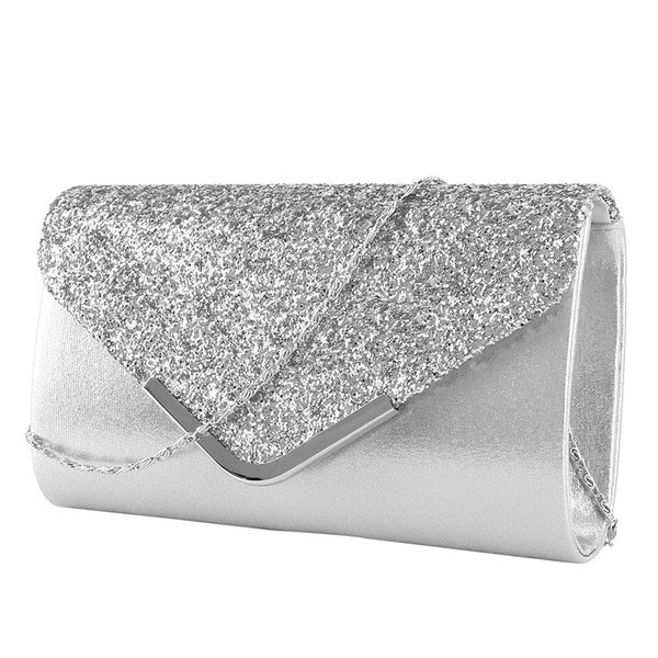 Glitter Envelope Metal Edge Clutch Bags