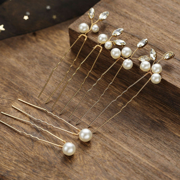 Hairpins Beautiful Women With Pearl (Set of 6)
