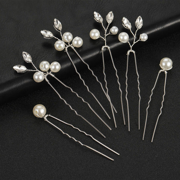 Hairpins Beautiful Women With Pearl (Set of 6)