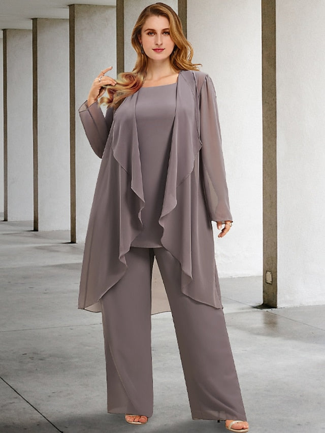 Chiffon Mother of the Bride Pantsuits with Jacket