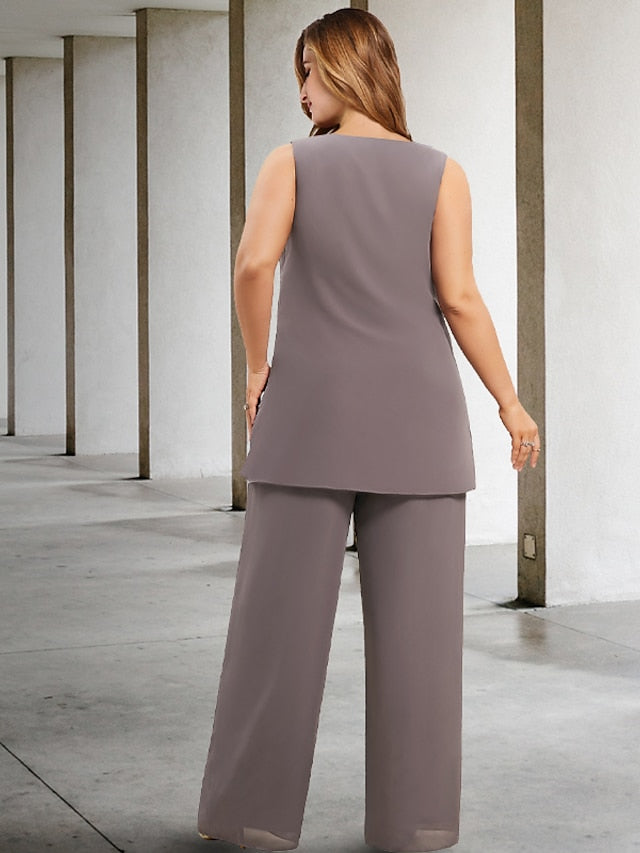 Chiffon Mother of the Bride Pantsuits with Jacket