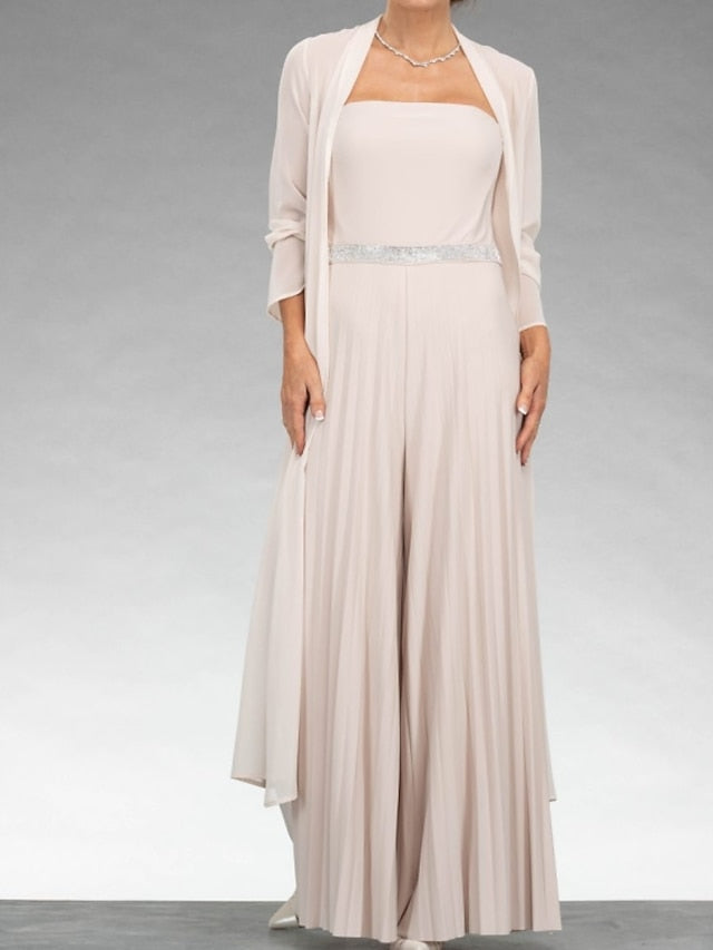 Jumpsuits  Mother of the Bride Dresses with Jacket Sash