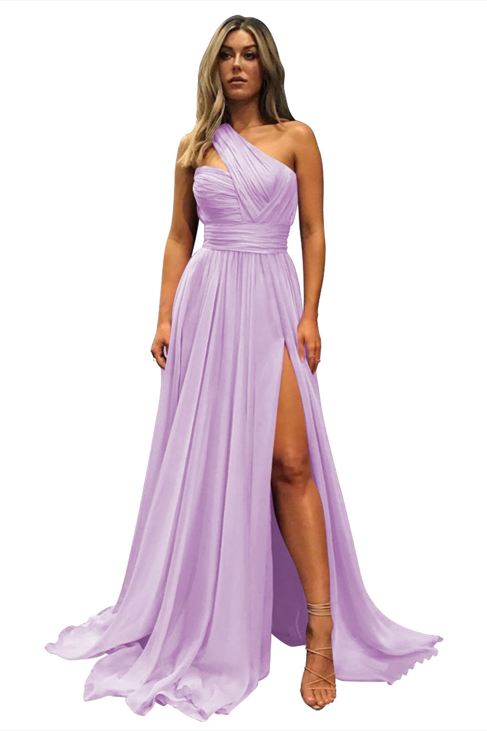 A-Line/Princess One-Shoulder Sleeveless Floor-Length Bridesmaid Dresses