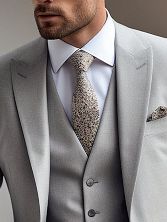 スーツ ELLE MARIAGE TIMEO Elegant Linen Double-Breasted Suit with Paisley Tie - COL006 Mario