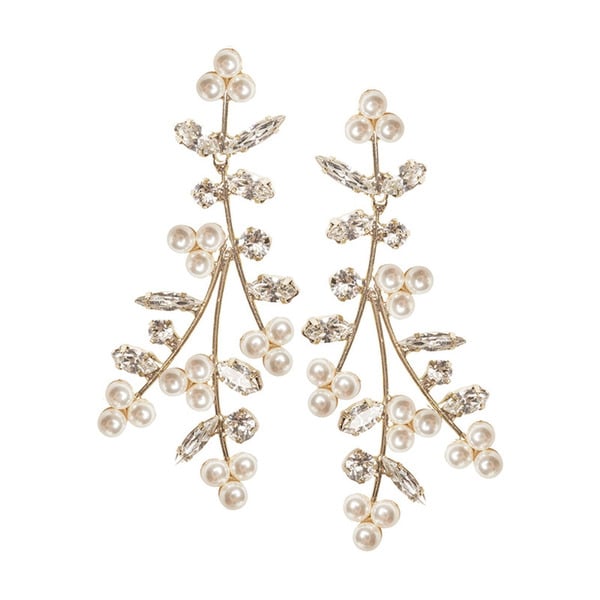 Luxurious Marquise Pearl/Rhinestone Drop Earrings