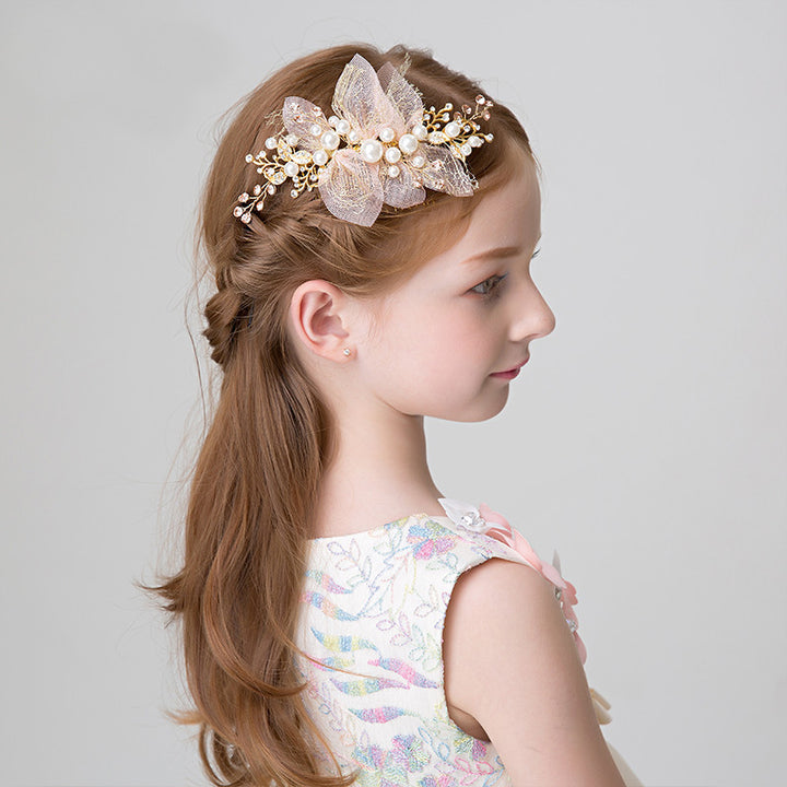 Pretty /Unique Gold Flower Princess Headpiece with Pearl