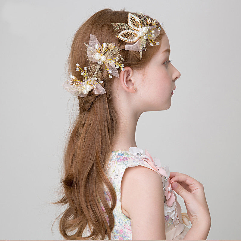 Pretty /Unique Gold Flower Princess Headpiece with Pearl