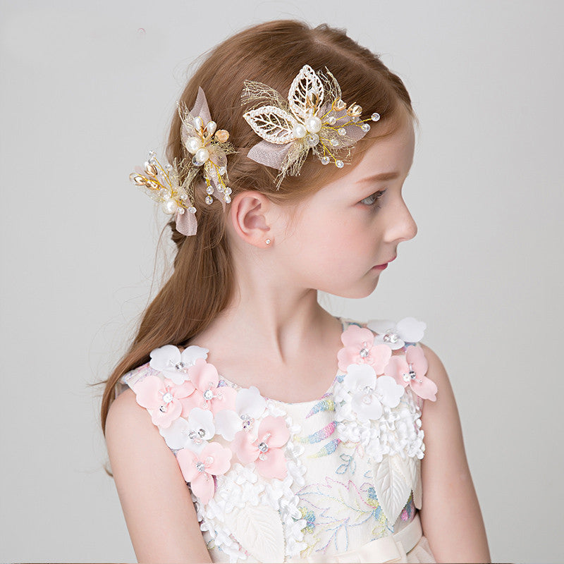 Pretty /Unique Gold Flower Princess Headpiece with Pearl