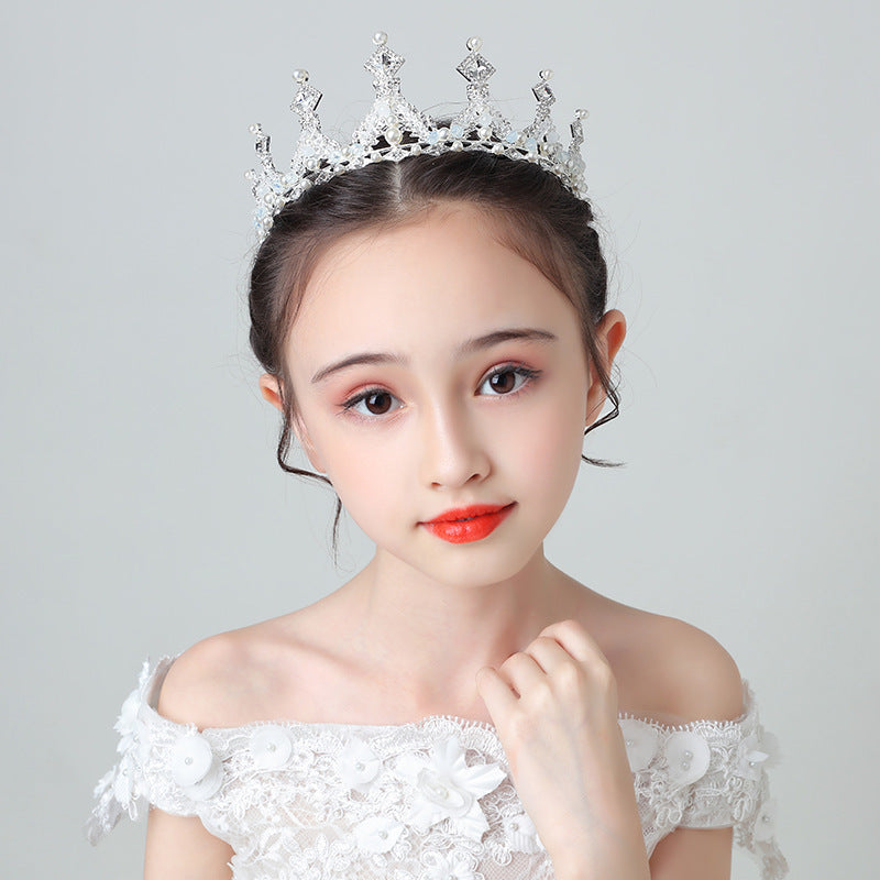 Children's Dress Accessories Retro Rhinestone Princess Crown Headpiece