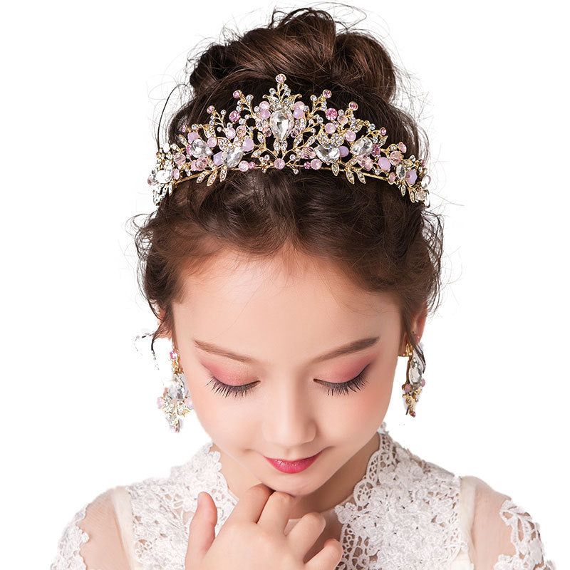 Retro Children's Rhinestone Princess Crown Headpiece Accessories