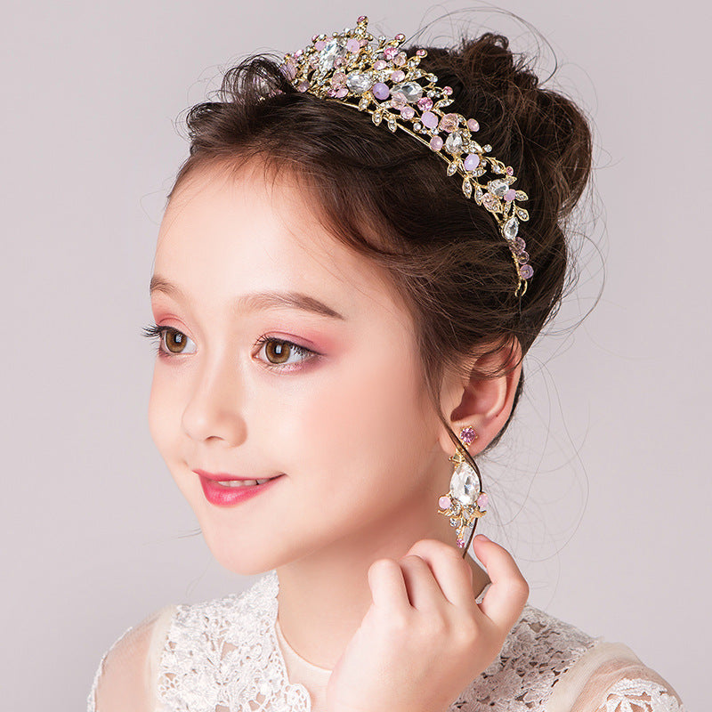 Retro Children's Rhinestone Princess Crown Headpiece Accessories