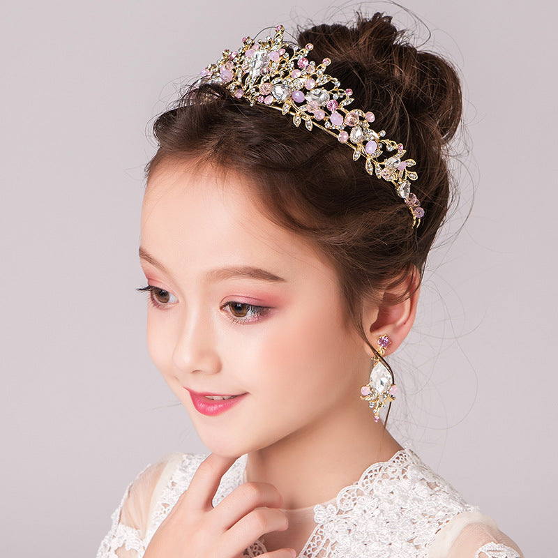 Retro Children's Rhinestone Princess Crown Headpiece Accessories