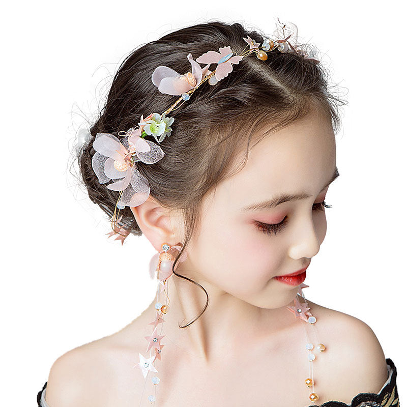 Pretty Pink Butterfly Flower Headpiece Accessories with Crystal