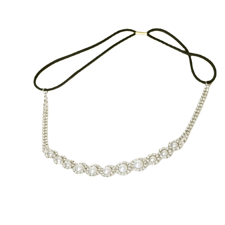 Minimalist Round Rhinestone Pearl Adjustable Hairband