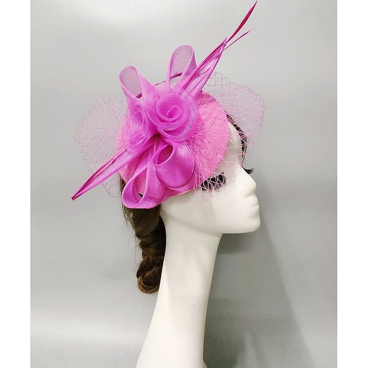 Elegant Net Saucer Hat Fascinator Hats Headpiece Flower & Tulle & Knot Bow