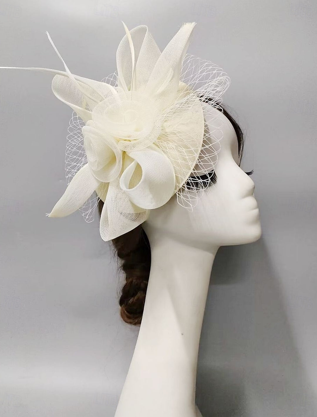 Elegant Net Saucer Hat Fascinator Hats Headpiece Flower & Tulle & Knot Bow