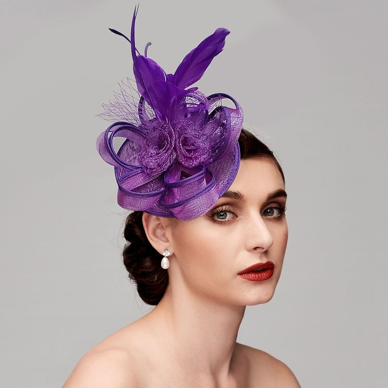 Noble Tulle Hat Fascinators Net Wedding  Hats Flower Headpiece & Knot