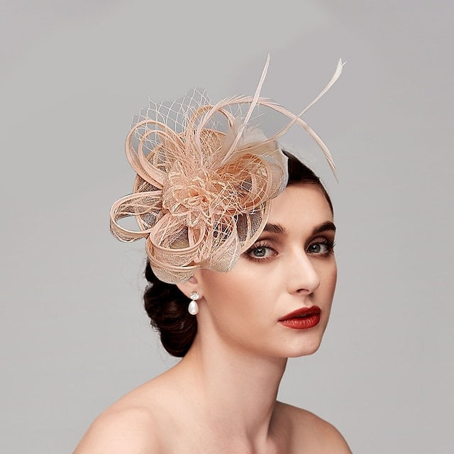 Noble Tulle Hat Fascinators Net Wedding  Hats Flower Headpiece & Knot