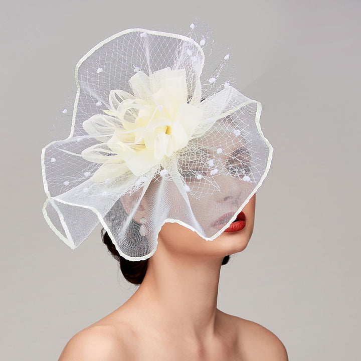 Elegant Retro Melbourne Hat Fascinators Headpiece with Feather & Flower