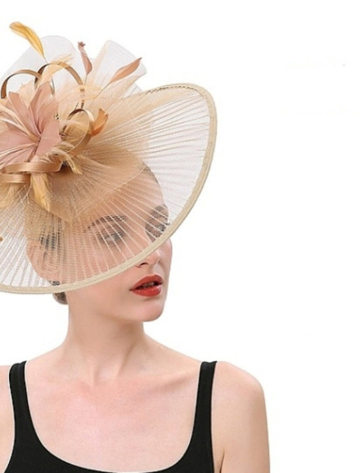 Elegant Tulle Kentucky Derby Hat Horse Race Feather Retro Fascinators/Headbands