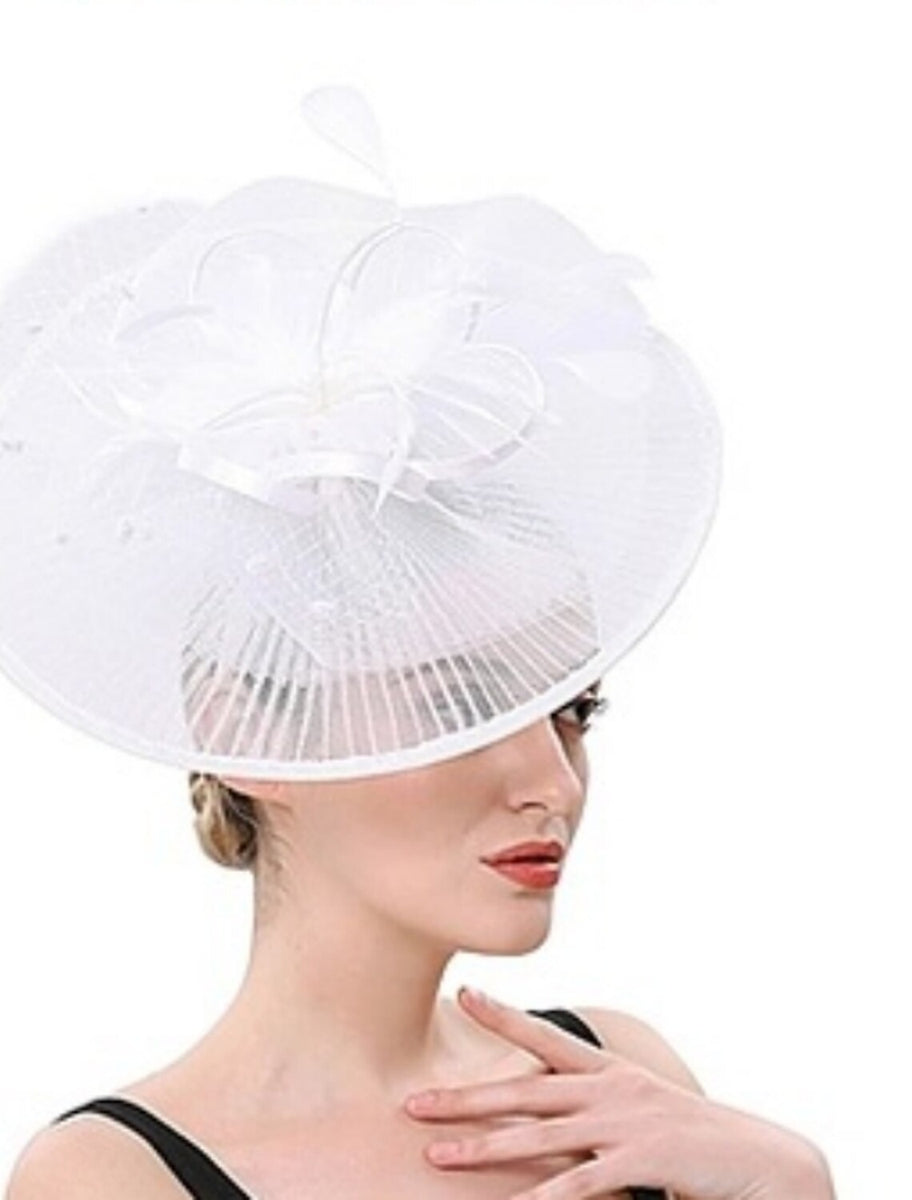 Elegant Tulle Kentucky Derby Hat Horse Race Feather Retro Fascinators/Headbands