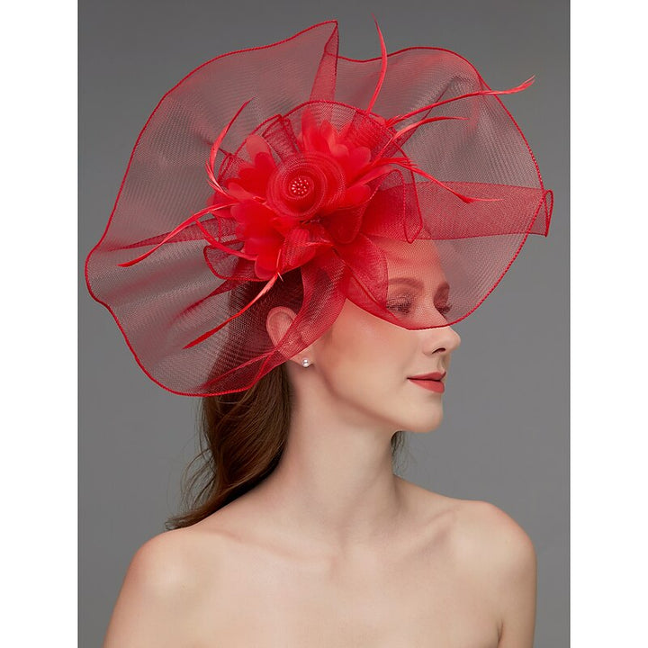 Flower Feather Net Kentucky Derby Hat Horse Race Elegant Fascinators/Headpiece