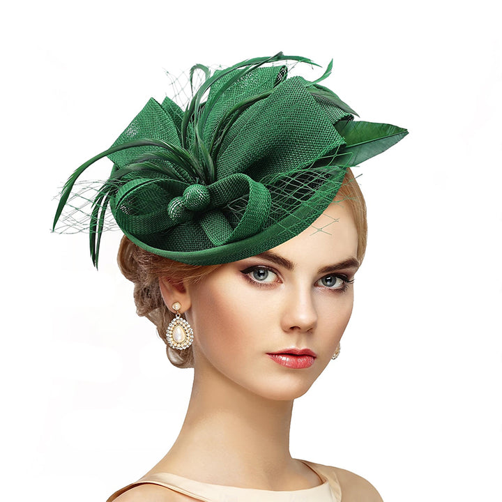 White Delicate Tea Party Kentucky Derby Floral Feather Headpiece/Headwear