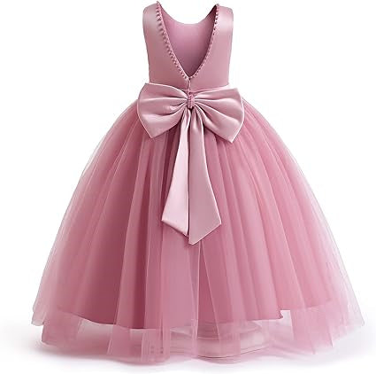 Ball Gown Sleeveless Jewel Neck Flower Girl Dresses with Bowknot