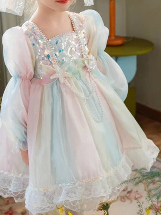 A-Line/Princess Polyester Long Sleeves Short/Mini Flower Girl Dresses