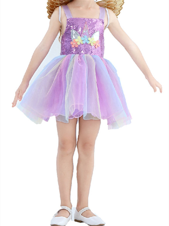 A-Line/Princess Polyester Lace Sleeveless Short/Mini Ruffles Flower Girl Dresses