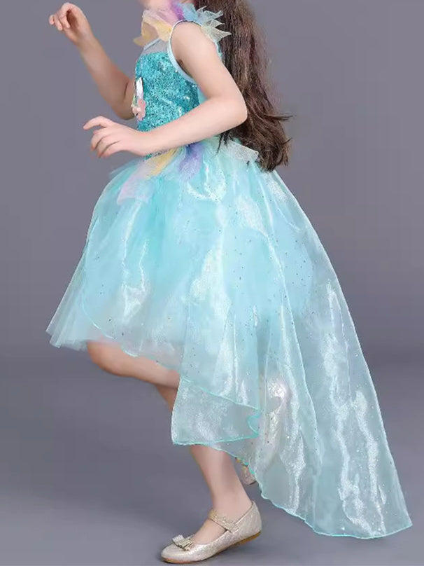 A-Line/Princess Polyester Lace Sleeveless Short/Mini Ruffles Flower Girl Dresses