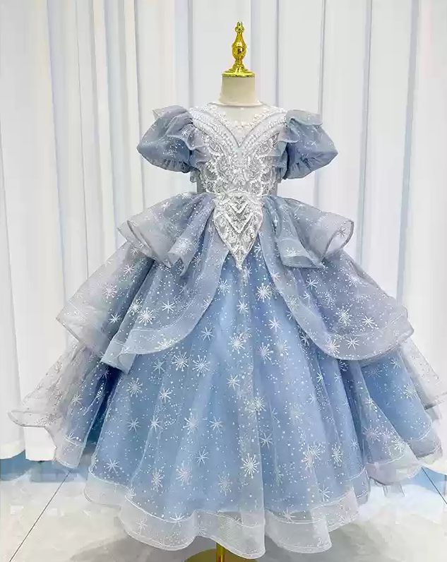 A-Line/Princess Short Sleeves Flower Girl Party Dress with Rhinestone Appliques A-Line/Princess Short Sleeves Flower Girl Party Dress with Rhinestone Appliques