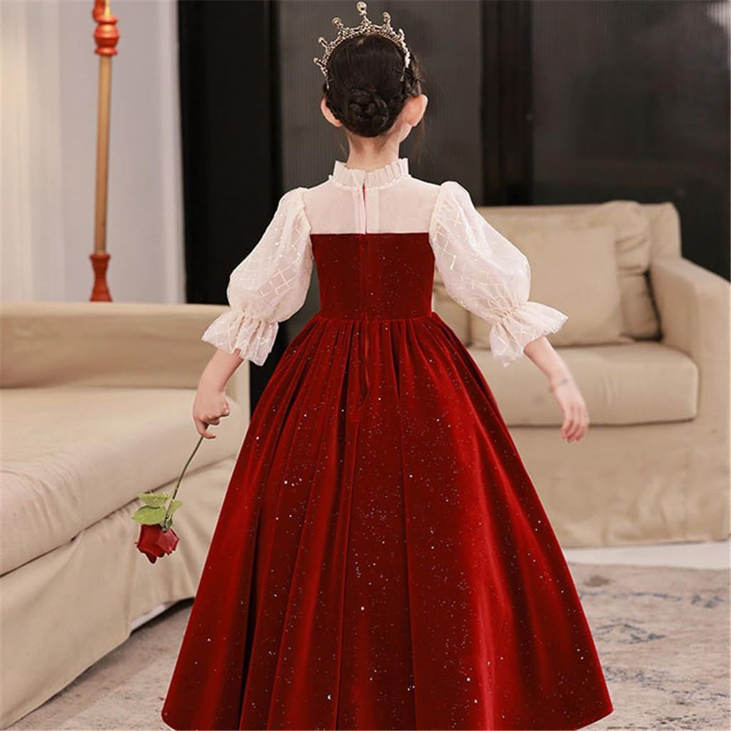 3/4 Sleeves Floor Length High Neck A-Line/Princess Flower Girl Dresses