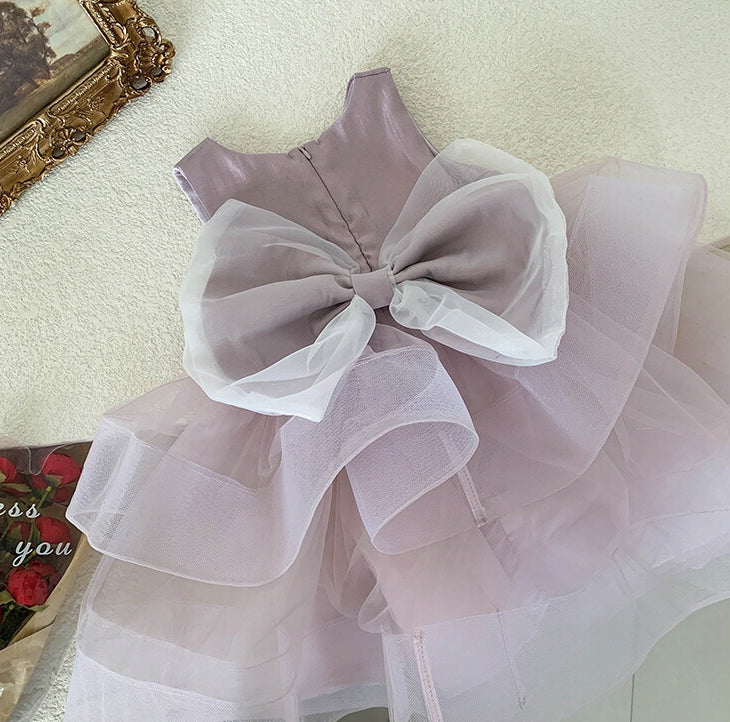 Sleeveless Round Neck Tea Length Princess Baby Girl Party Dress with Bowknot Sleeveless Round Neck Tea Length Princess Baby Girl Party Dress with Bowknot
