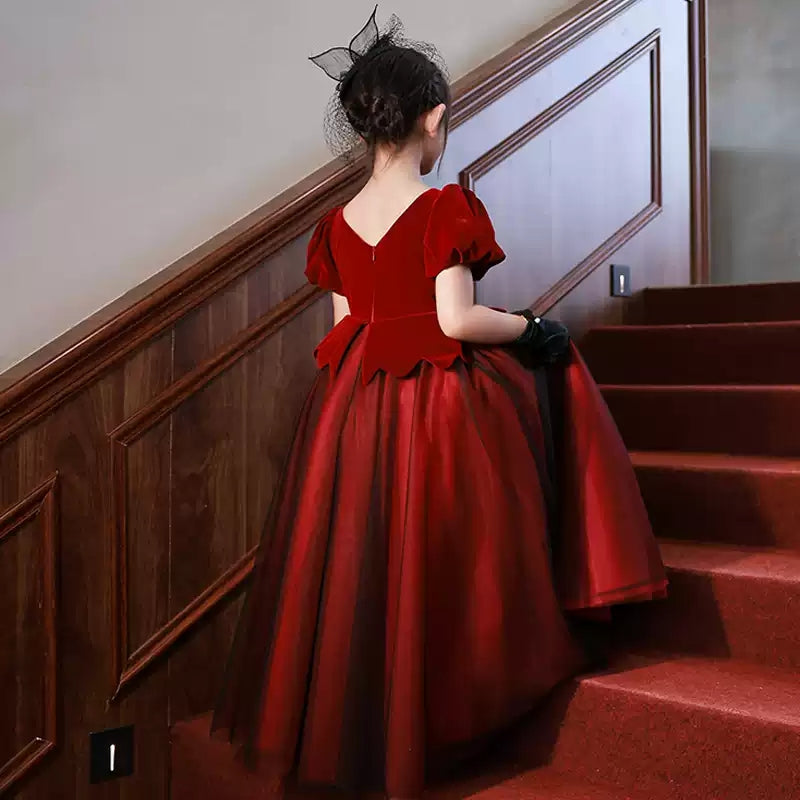 Simple Kids Princess Dress Red Dress For 13 Year Old A-Line/Princess V-Neck Short Simple Kids Princess Dress Red Dress For 13 Year Old A-Line/Princess V-Neck Short