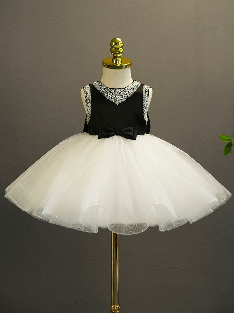 strapless open back dress Girls' Party Dress Lame Puff Shoulder – Sara's Children's Boutique