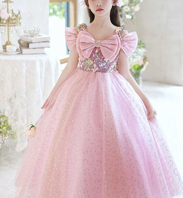 A-Line/Princess Off-the-Shoulder Flower Girl Party Dress with Bow