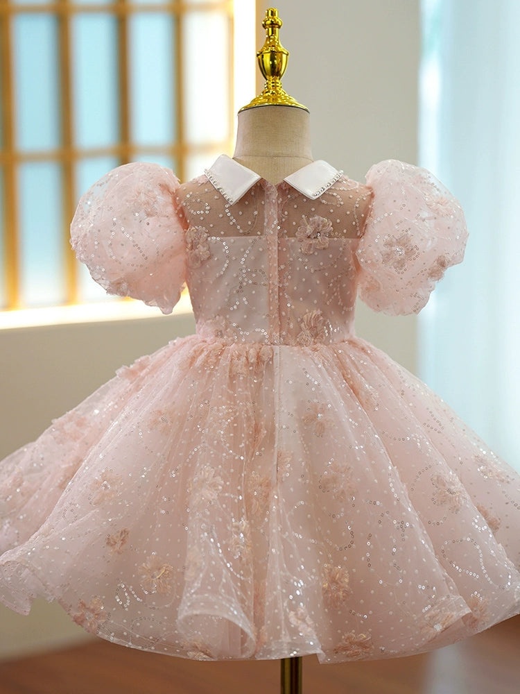 A-Line/Princess Sleeveless Round Neck Floor Length Girl Party Shinning Dresses