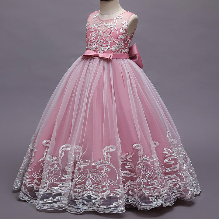 A-Line/Princess Scoop Neck Sleeveless Tulle Flower Girl Dress with Lace Appliques & Bow