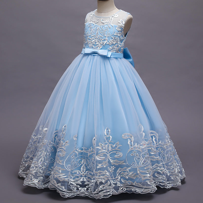 A-Line/Princess Scoop Neck Sleeveless Tulle Flower Girl Dress with Lace Appliques & Bow